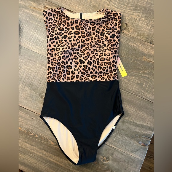 Summersalt The Surf Leopard Cheetah Print One Piece Swimsuit Size 8 - Picture 3 of 9